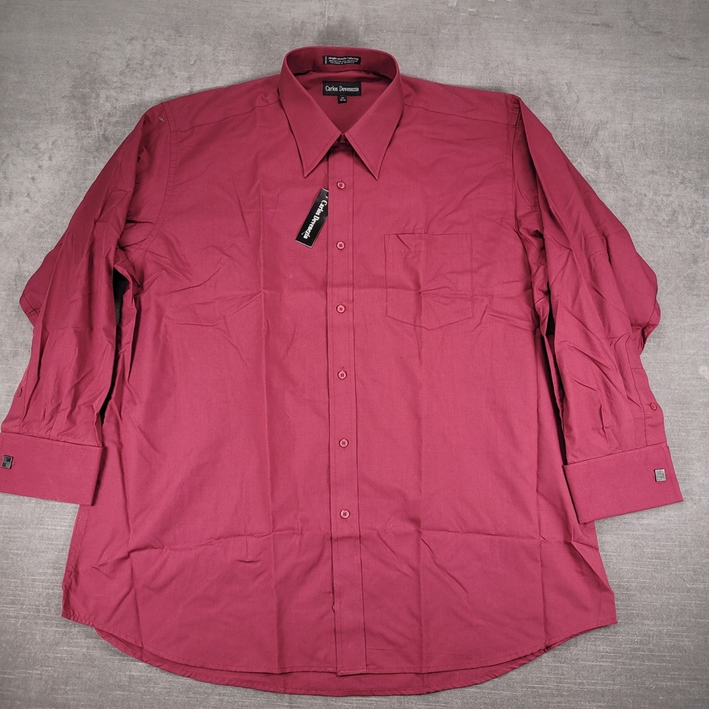 Carlos Devenezia Dress Shirt French Cuff Long‎ Sleeve Button Up Top 17 32/33